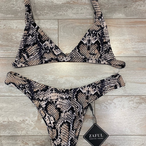 Zaful Other - Zaful Snake Skin Bikini Set